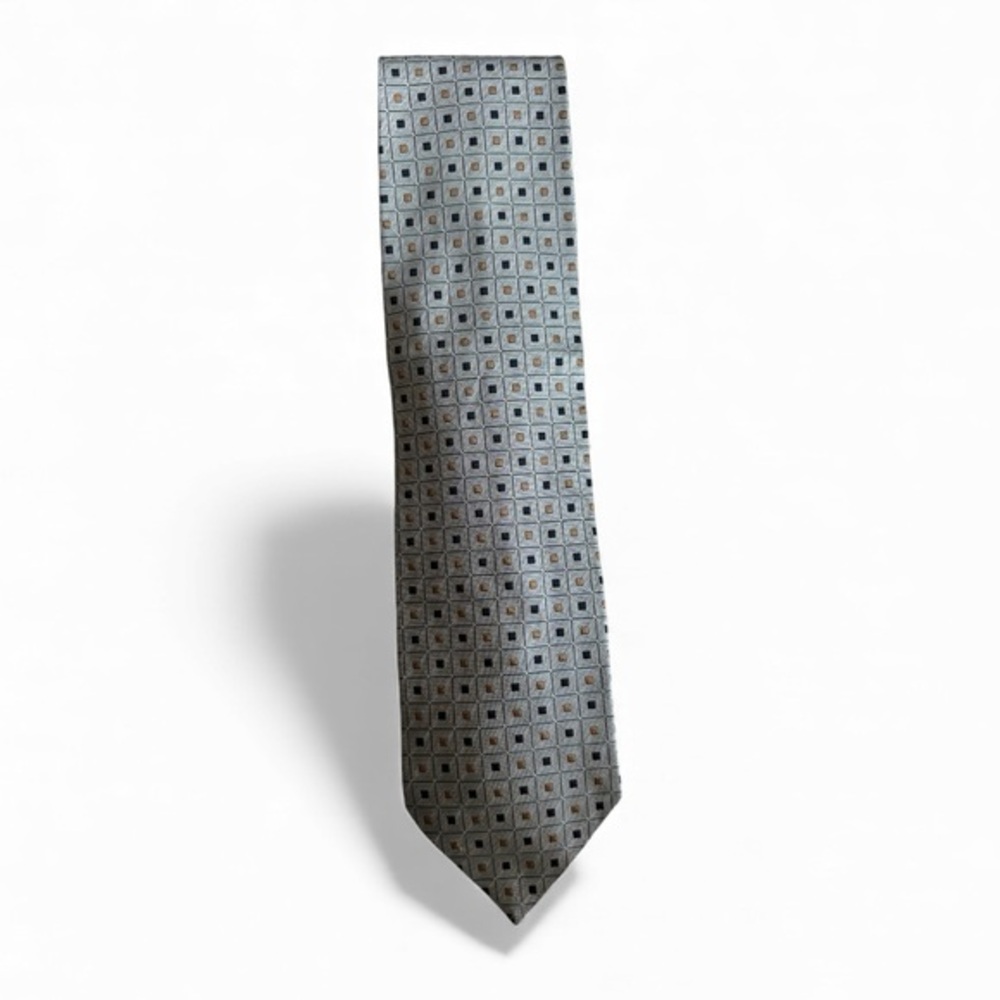 Roberto Villini Collezione‎ Men’s Silk Tie – Silver Gray Gold